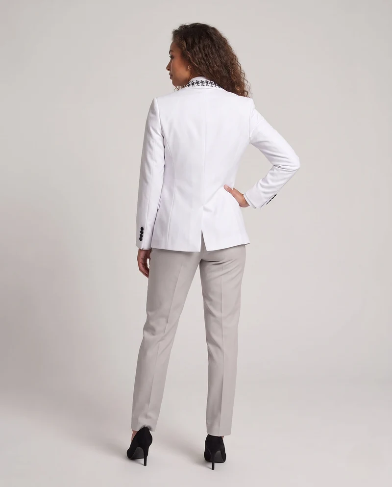 Damen Elegantes Blazer-Outfit mit integriertem Hoodie und schmaler Hose Nord Taschen