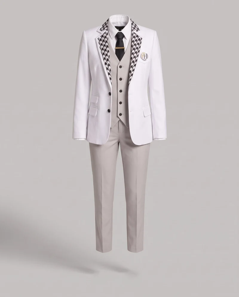 Damen Elegantes Blazer-Outfit mit integriertem Hoodie und schmaler Hose Nord Taschen