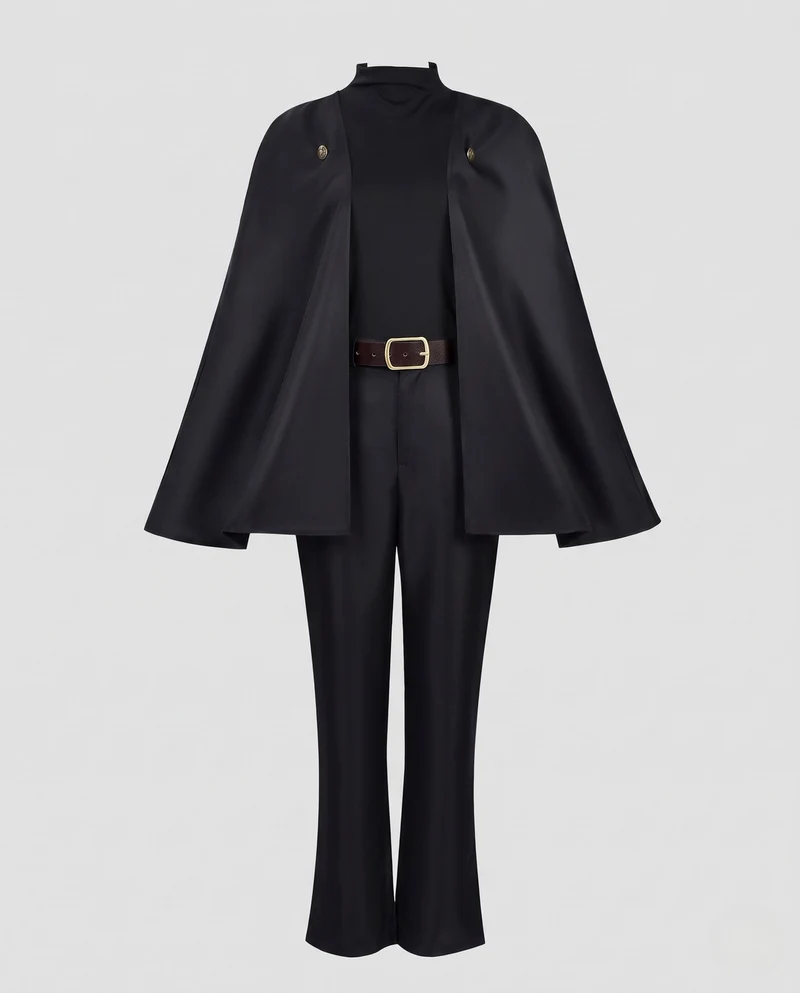 Damen elegantes Cape-Kostümset mit bequemer Unterwäsche und modischen Hosen Nord Taschen