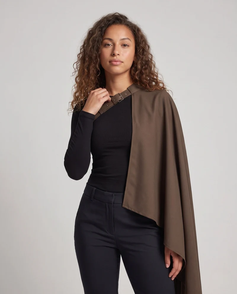 Damen elegantes Cape mit dekorativem Saum Nord Taschen
