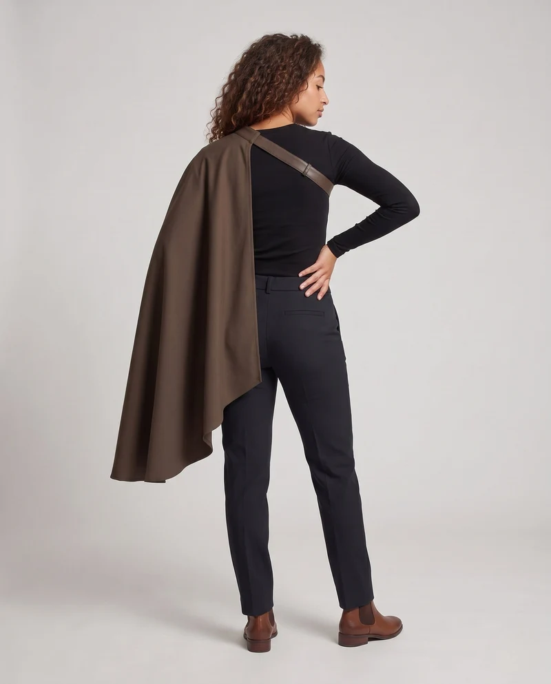 Damen elegantes Cape mit dekorativem Saum Nord Taschen