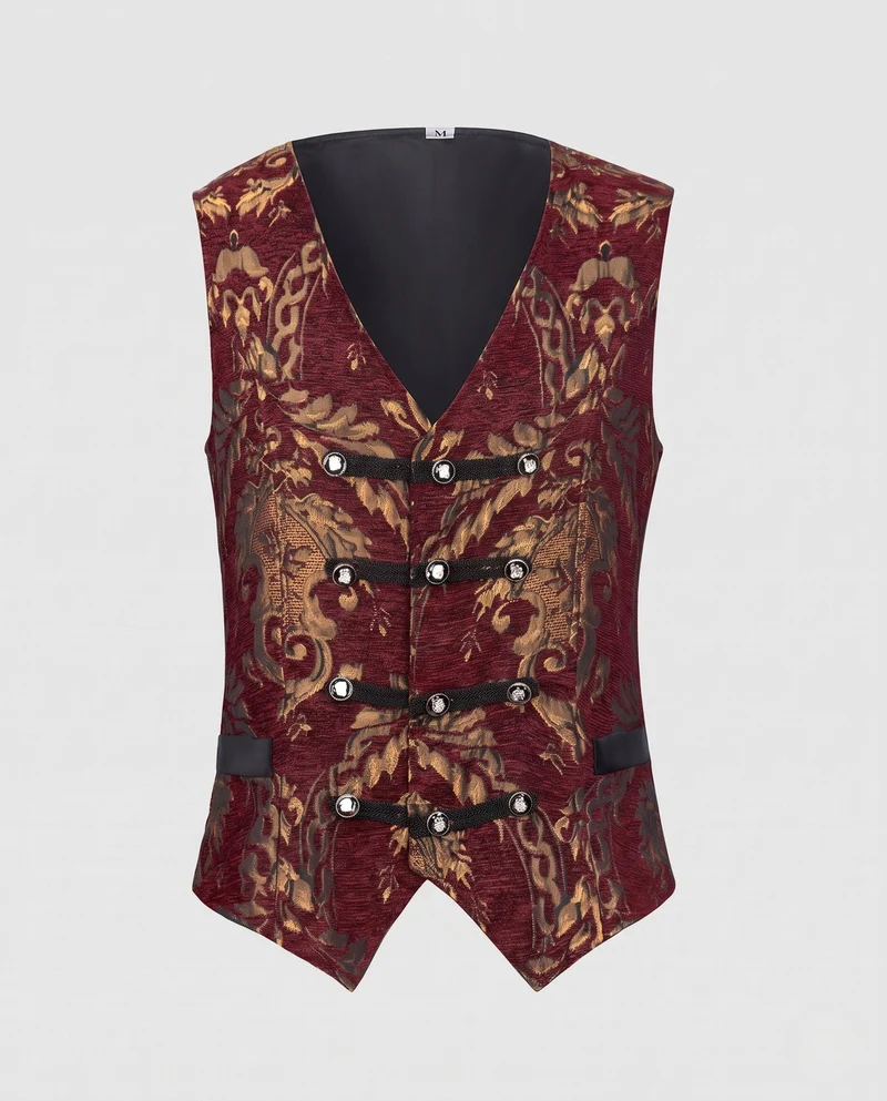 Damen elegantes, gemustertes Weste mit edlen Knöpfen Nord Taschen