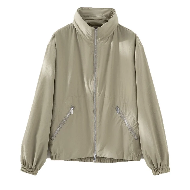 Damen Ultralight Übergangsjacke mit hohem Kragen, diagonalen Reißverschlusstaschen und elastischem Saum Nord Taschen