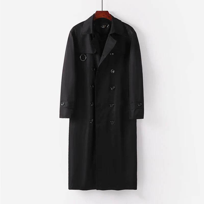 Herren Doppelreihiger Leichter Trenchcoat mit Taillengürtel Nord Taschen