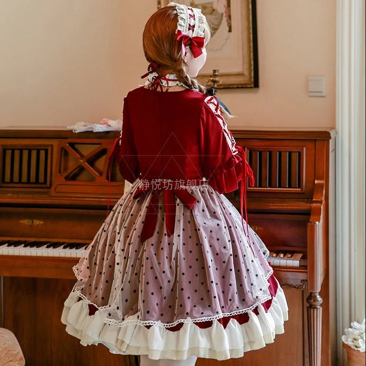 Damen Lolita-Kleid mit ausgefallenen Rüschendetails und Schleifen Nord Taschen