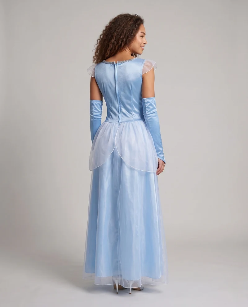 Damen Märchenhaftes Ballkleid mit glitzernden Applikationen und langen Ärmeln Nord Taschen