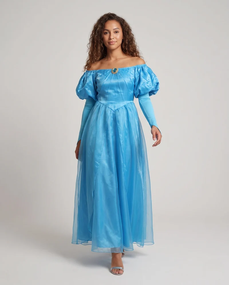 Damen Märchenhaftes Ballkleid mit offenem Dekolleté und Puffärmeln Nord Taschen