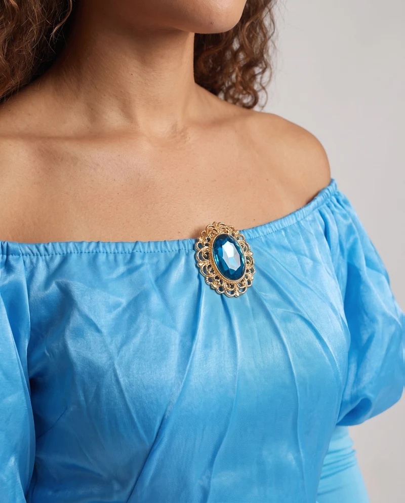Damen Märchenhaftes Ballkleid mit offenem Dekolleté und Puffärmeln Nord Taschen