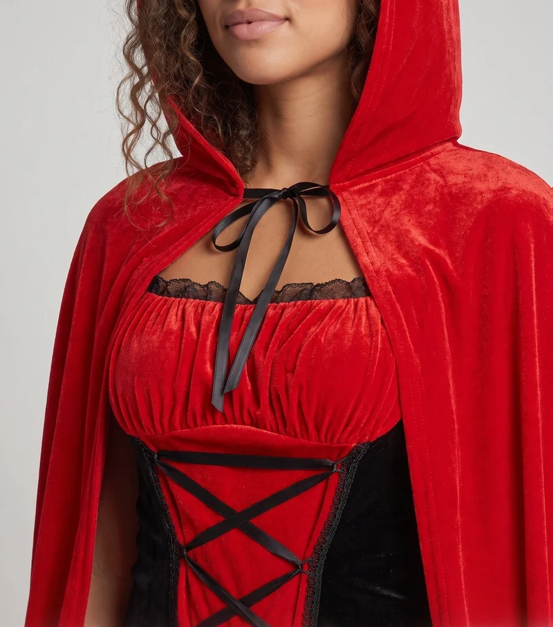 Damen Märchenhaftes Kapuzenkleid mit elegantem Tüll und Rüschendetails Nord Taschen