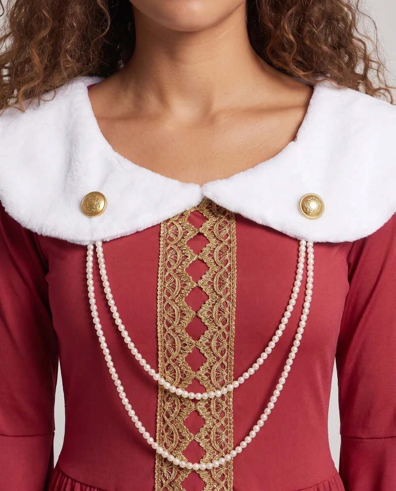Damen märchenhaftes Königinnenkostüm mit eleganten Details und schimmernder Verzierung Nord Taschen
