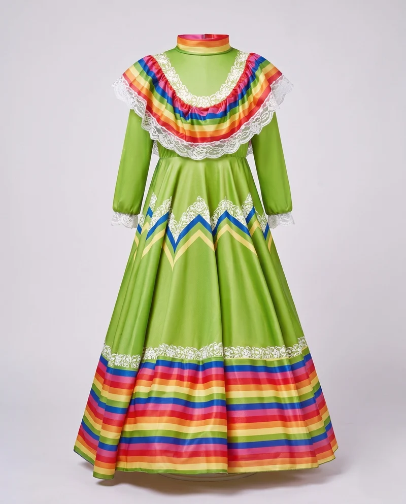 Damen festliches Kleid mit bunten Zierdetails Nord Taschen