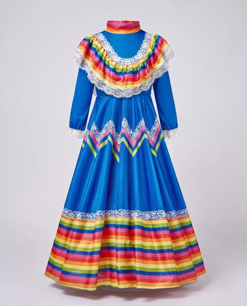 Damen festliches Kleid mit bunten Zierdetails Nord Taschen