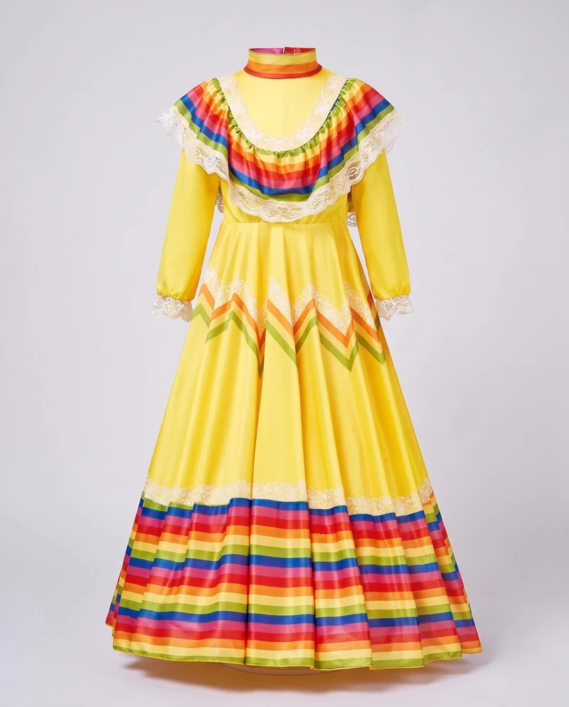 Damen festliches Kleid mit bunten Zierdetails Nord Taschen