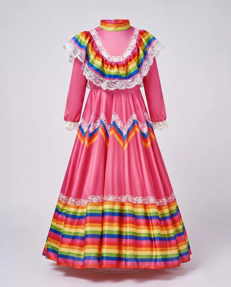 Damen festliches Kleid mit bunten Zierdetails Nord Taschen
