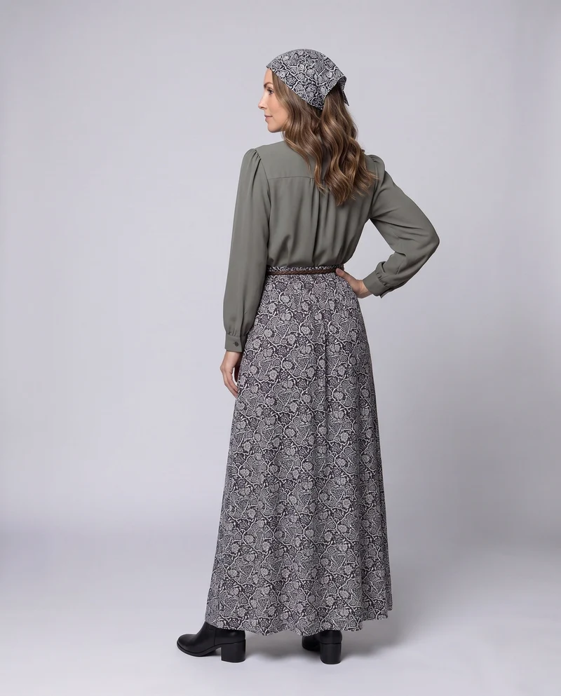 Damen Elegantes Maxikleid mit strukturiertem Oberteil und floralem Rock Nord Taschen