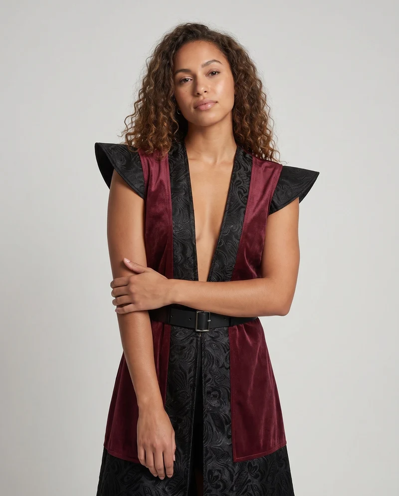 Damen Elegantes Kostümkleid mit kunstvoller Schnürung und stylischem Gürtel Nord Taschen