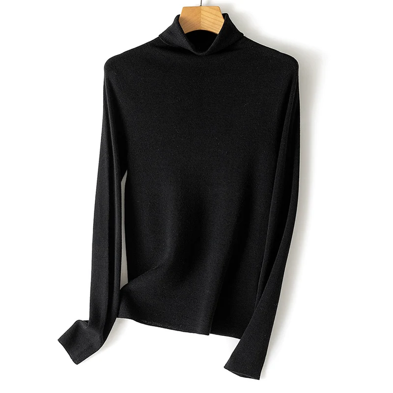 Damen Ultrafeiner Rollkragenpullover aus Feinstrick mit schmaler Silhouette Nord Taschen