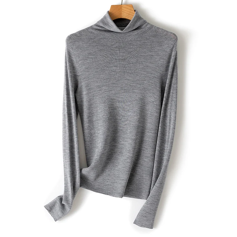 Damen Ultrafeiner Rollkragenpullover aus Feinstrick mit schmaler Silhouette Nord Taschen