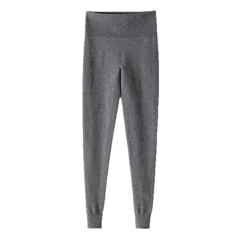 Damen Thermo-Leggings aus Feinstrick mit hohem Bund und Rippbündchen Nord Taschen