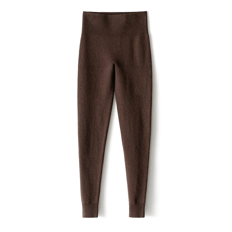 Damen Thermo-Leggings aus Feinstrick mit hohem Bund und Rippbündchen Nord Taschen
