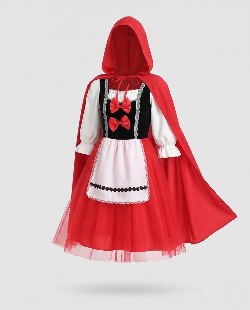 Damen Märchenhaftes Kostüm mit Kapuze und Rüschendetails Nord Taschen