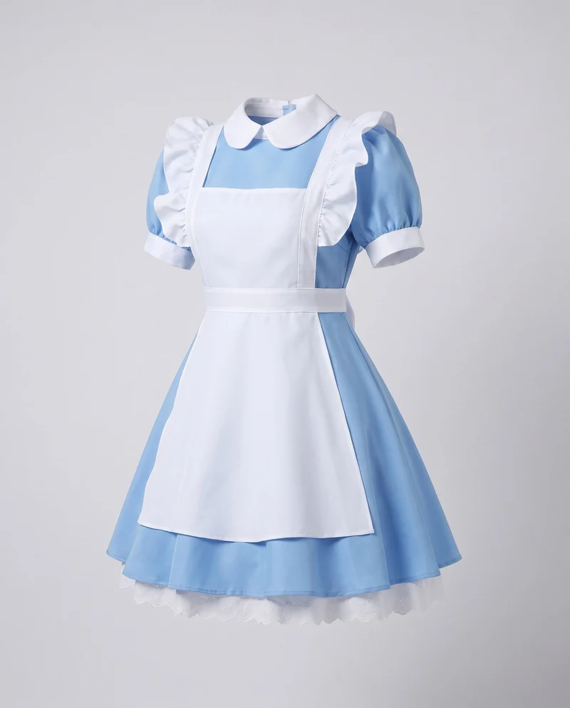 Damen Märchenhaftes Kostümkleid mit Schürze und Puffärmeln Nord Taschen