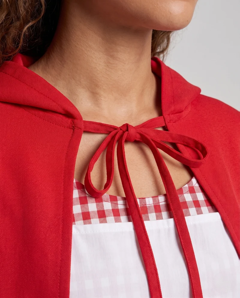 Damen Märchenhaftes Kostüm als Rotkäppchen mit Kapuze und Rüschendetails Nord Taschen