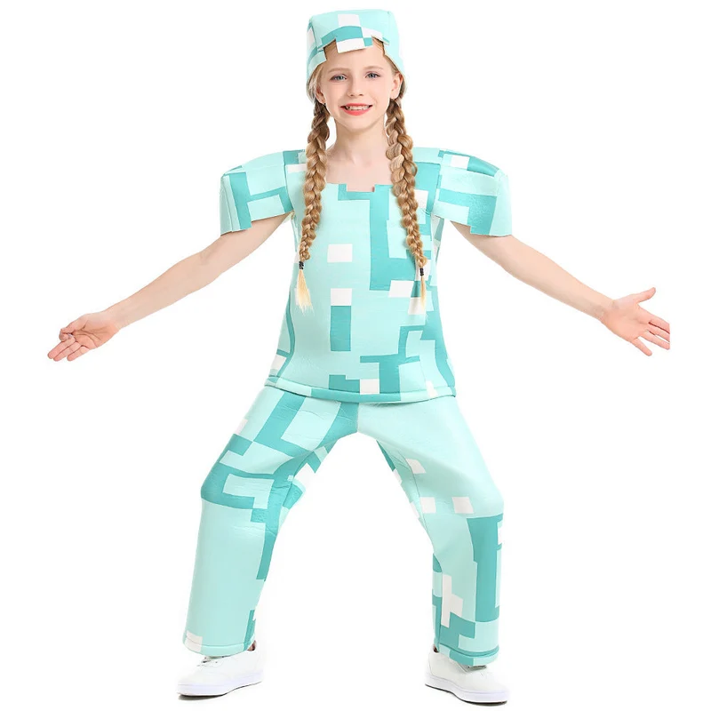 Mädchen Minecraft Kostüm mit geometrischem Muster und lässiger Passform Nord Taschen