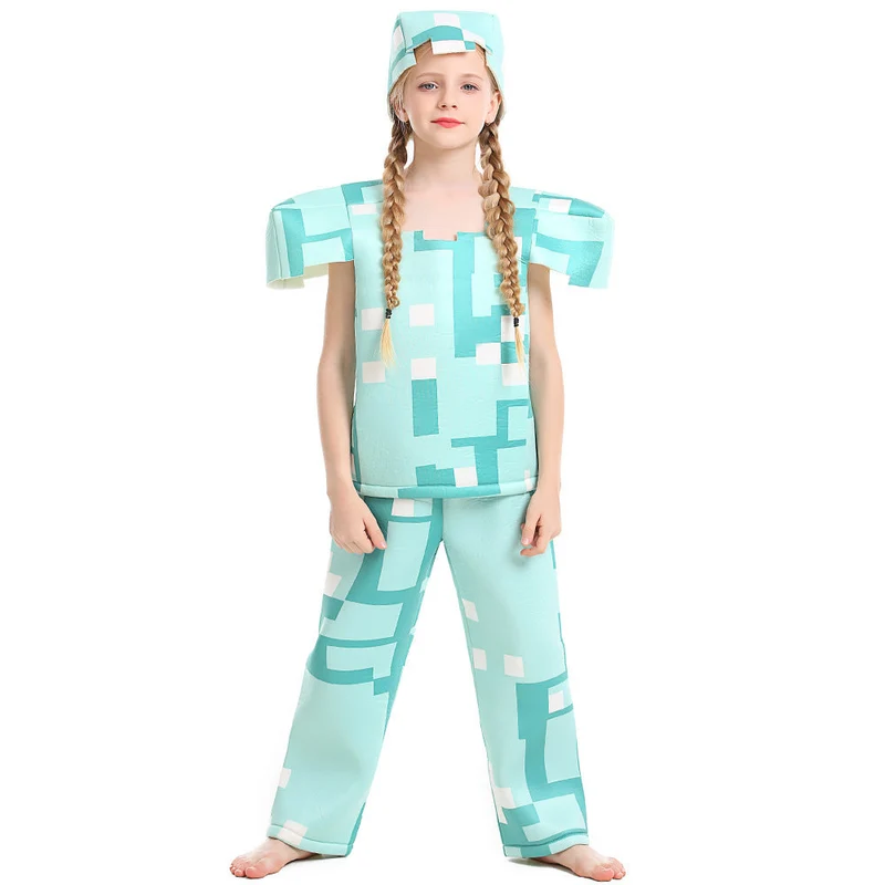 Mädchen Minecraft Kostüm mit geometrischem Muster und lässiger Passform Nord Taschen