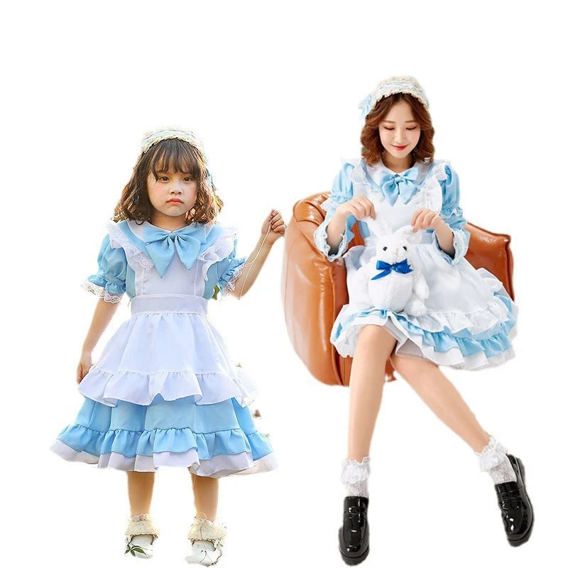 Mädchen niedliches Märchenhaftes Kleid mit Rüschen und Schleifen Nord Taschen