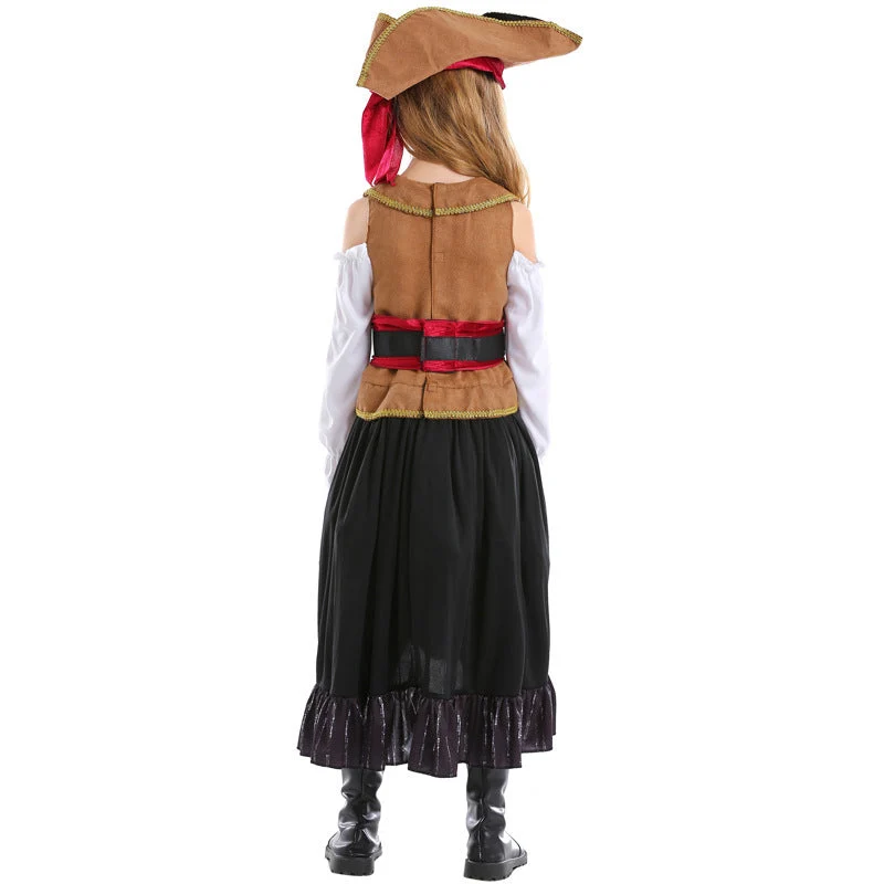 Mädchen Piratenkostüm mit authentischen Accessoires und schwingendem Rock Nord Taschen