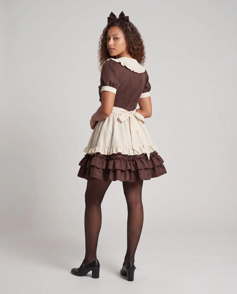 Damen Verspieltes Kleid mit Rüschen und großen Schleifen Nord Taschen
