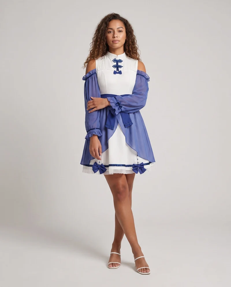 Damen Verspieltes Kleid mit Rüschendetails Nord Taschen