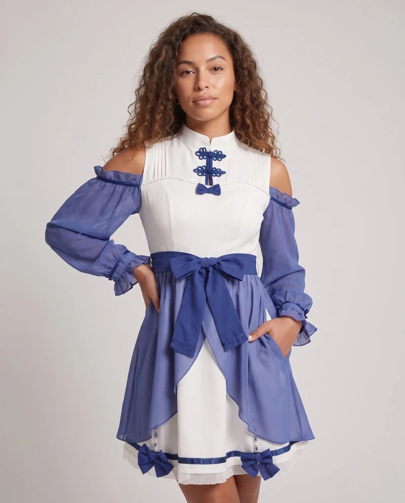 Damen Verspieltes Kleid mit Rüschendetails Nord Taschen
