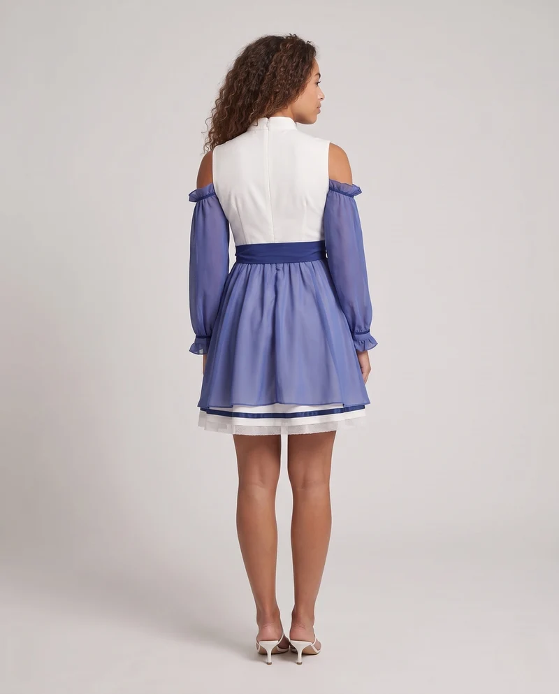 Damen Verspieltes Kleid mit Rüschendetails Nord Taschen