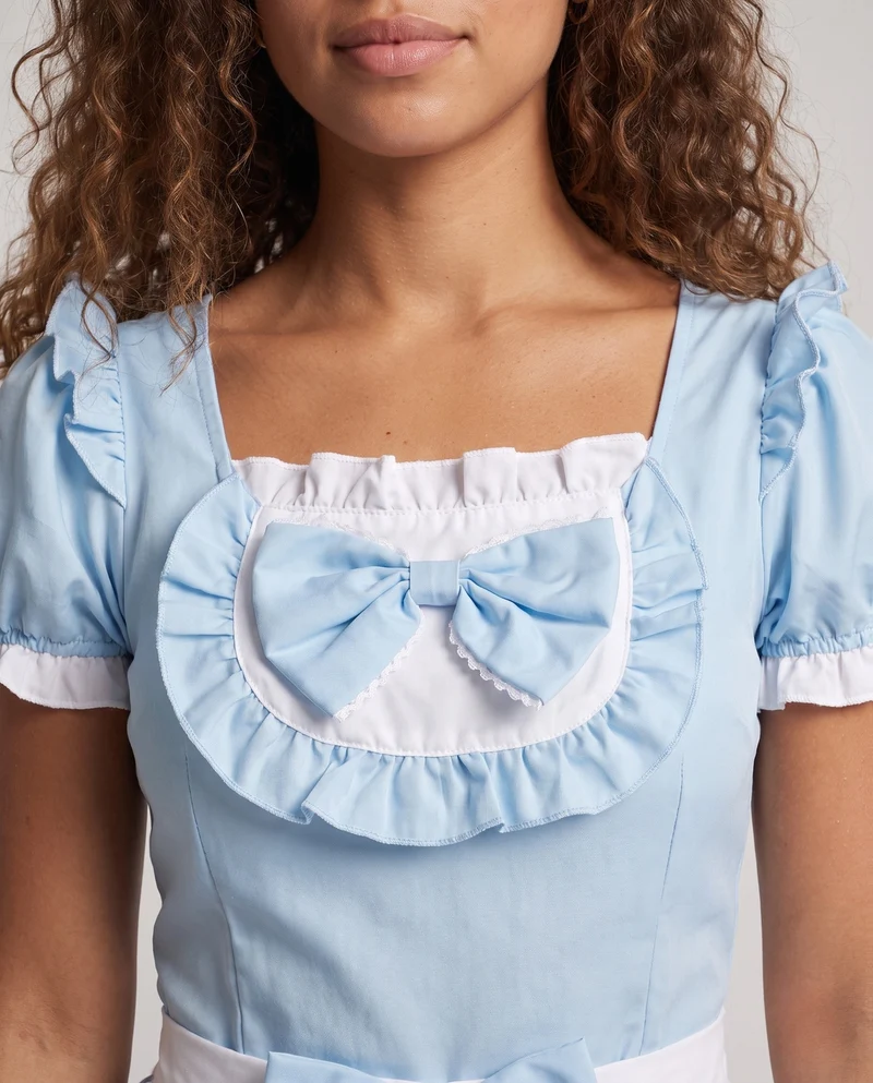 Damen verspieltes Kleid mit Rüschendetails und Schleifen Nord Taschen