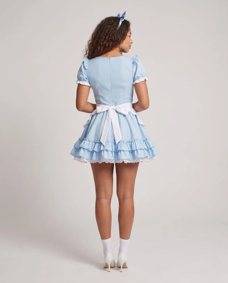 Damen verspieltes Kleid mit Rüschendetails und Schleifen Nord Taschen