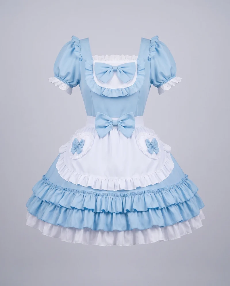 Damen verspieltes Kleid mit Rüschendetails und Schleifen Nord Taschen