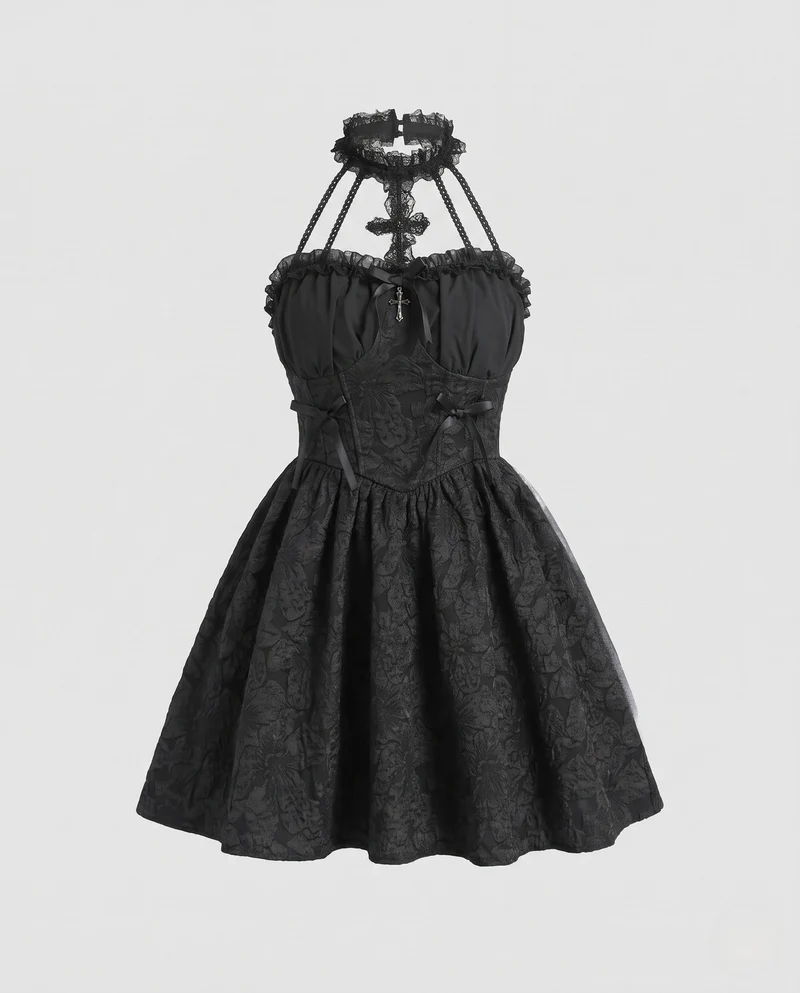 Damen Verspieltes Kleid mit verführerischen Rüschendetails Nord Taschen