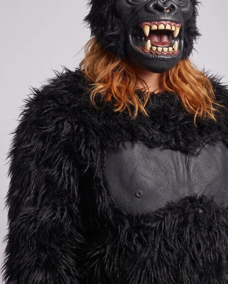 Damen Gorilla Kostüm mit maskierter Kapuze und detailreicher Verarbeitung Nord Taschen