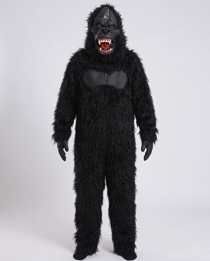 Damen Gorilla Kostüm mit maskierter Kapuze und detailreicher Verarbeitung Nord Taschen