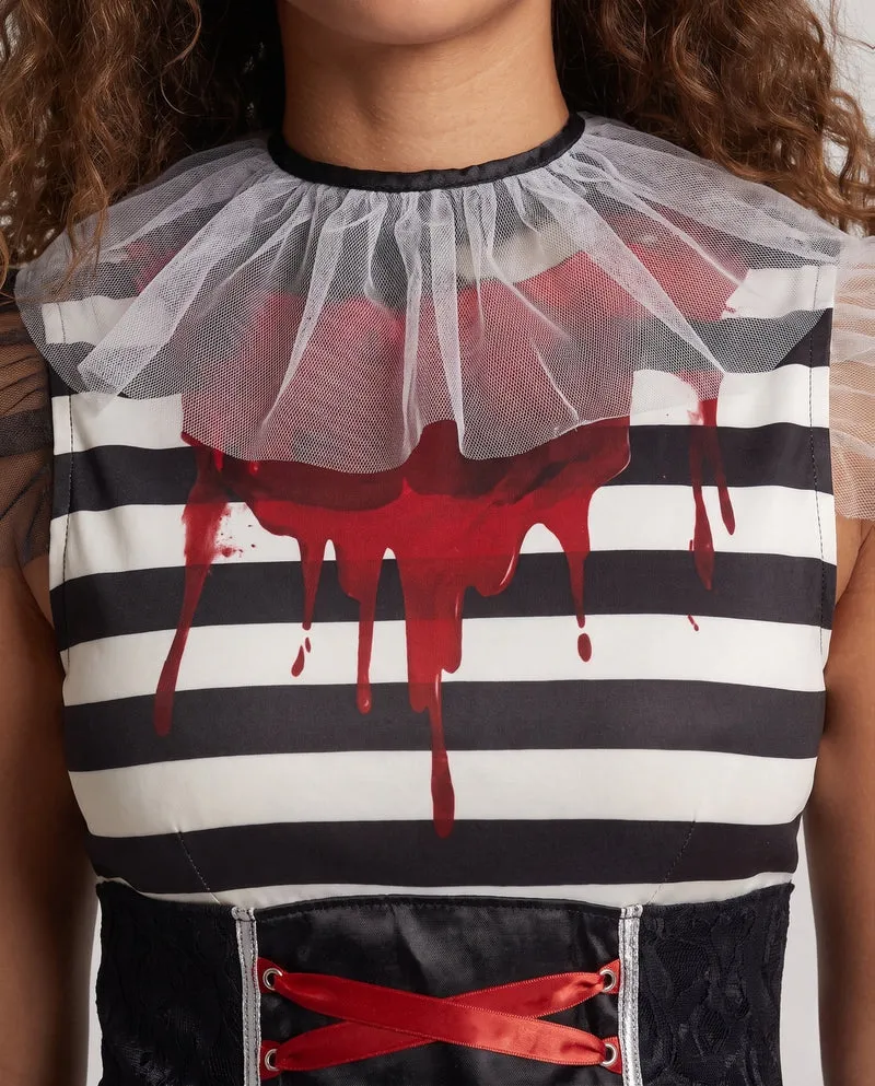 Damen Gruselige Clown-Kleid mit blutigen Akzenten Nord Taschen