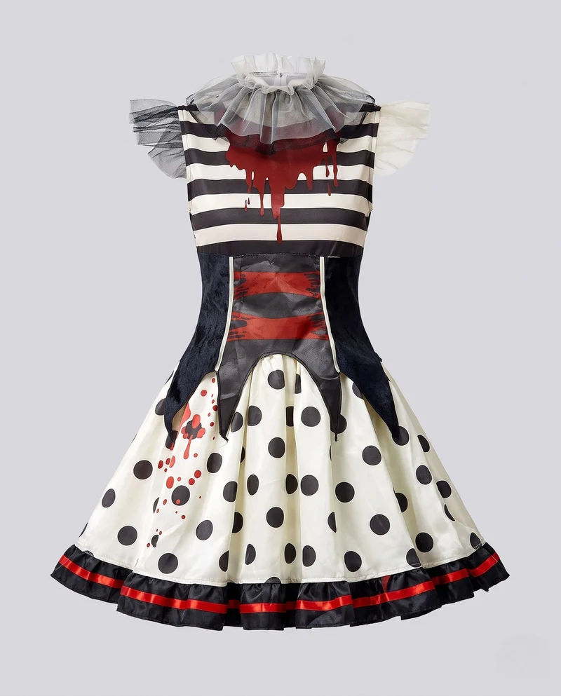 Damen Gruselige Clown-Kleid mit blutigen Akzenten Nord Taschen