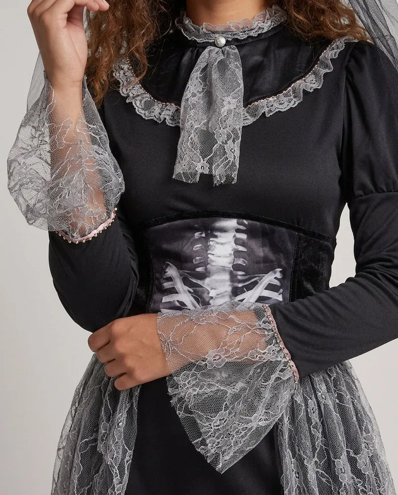Damen Gruselige Geisterbraut mit detailliertem Spitzen-Skirt Nord Taschen