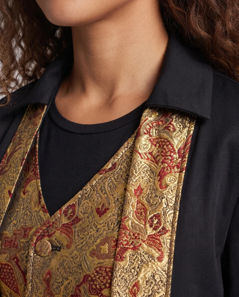 Damen Festlicher Mantel mit goldenen Verzierungen und exklusivem Design Nord Taschen