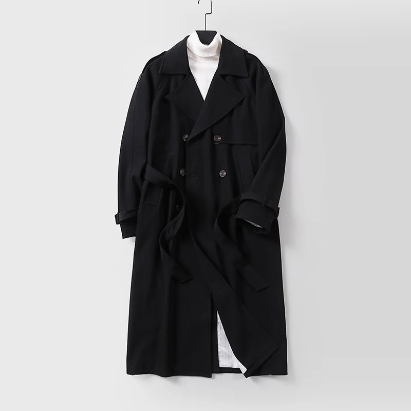 Damen Zweireihiger Oversized Trenchcoat mit weitem Schalkragen und Bindegürtel Nord Taschen