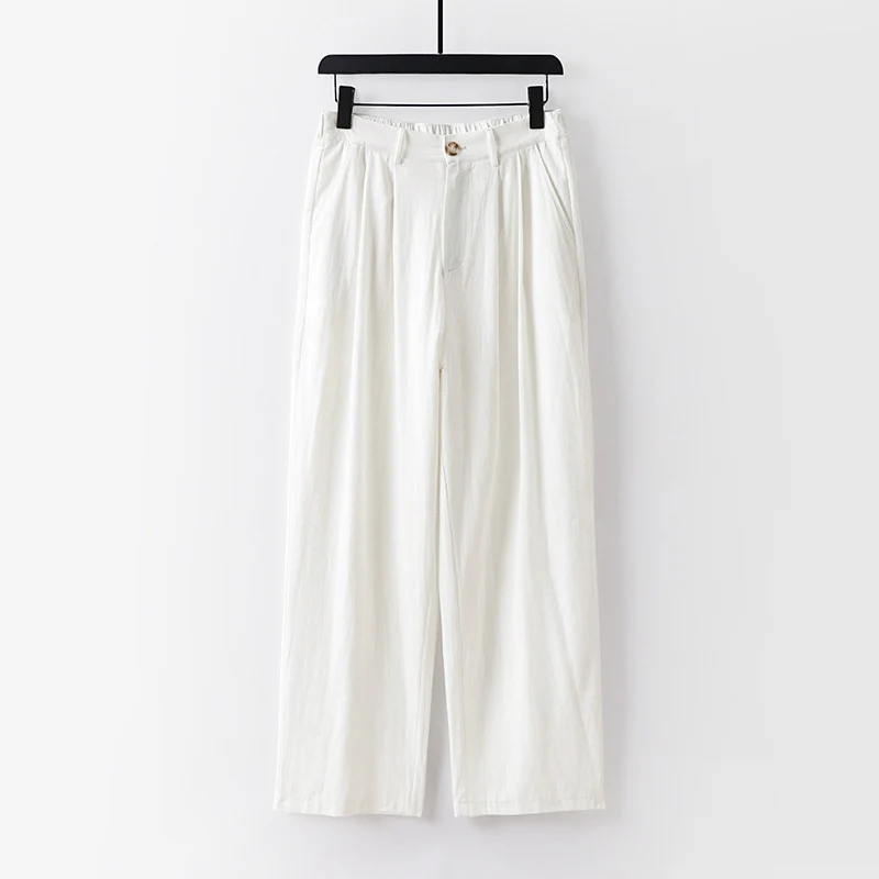 Damen weite Hose mit hoher Taille und Bundfalten Nord Taschen