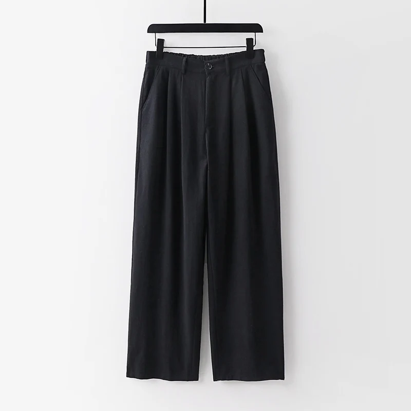 Damen weite Hose mit hoher Taille und Bundfalten Nord Taschen