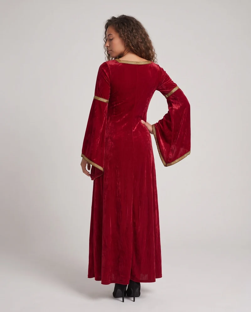 Damen Märchenhaftes Kostümkleid mit weit ausgestellten Ärmeln und Spitzenakzenten Nord Taschen