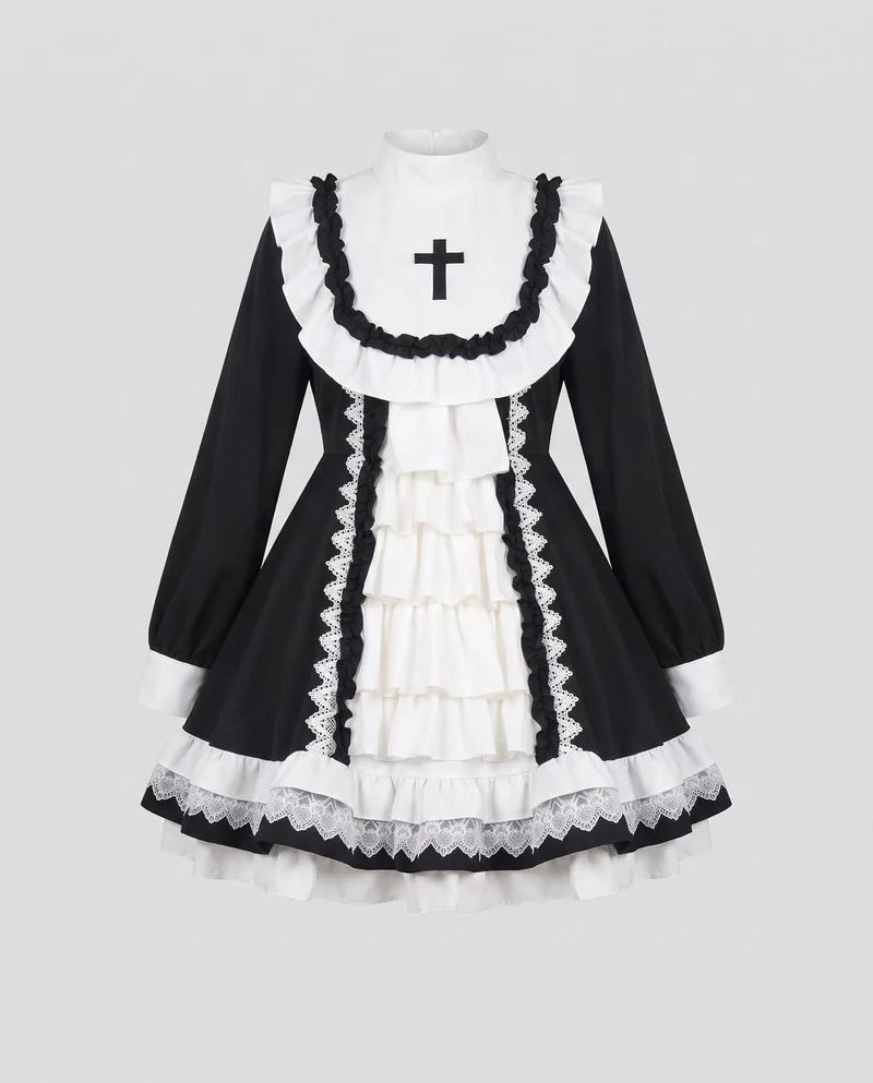 Damen Mittelalterliches Kleid mit Spitzenakzenten und Rüschendetails Nord Taschen